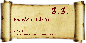 Bodnár Bán névjegykártya