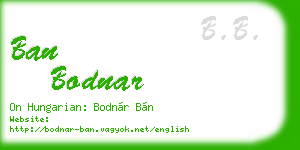 ban bodnar business card