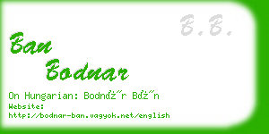 ban bodnar business card